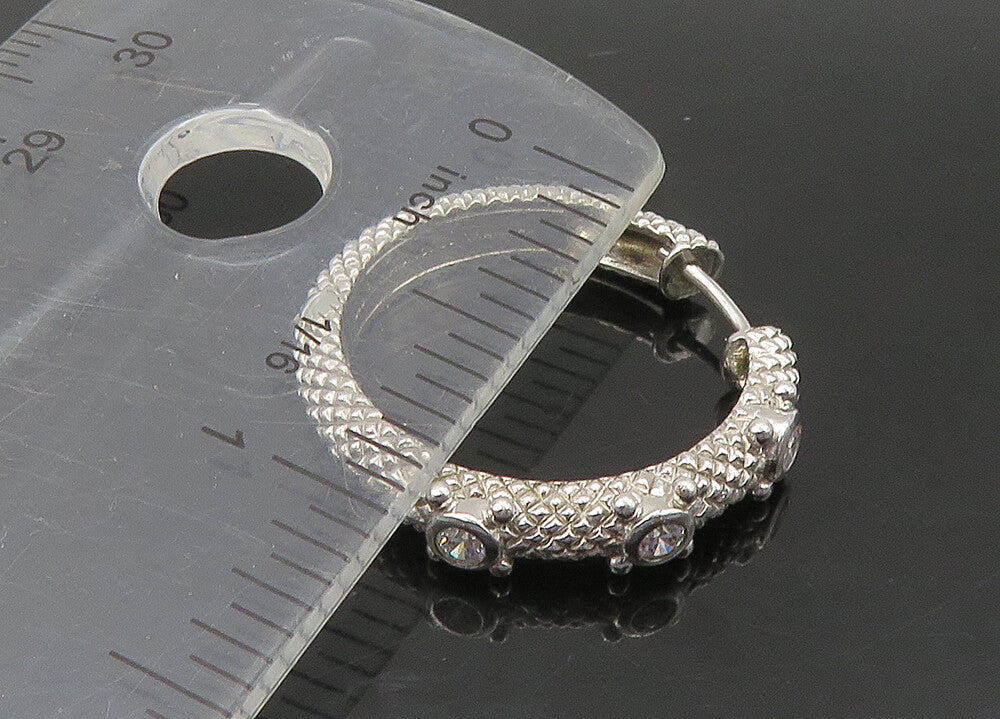 JUDITH RIPKA 925 Silver Vintage Multi Stone Lot Single Hoop Earrings EG11322