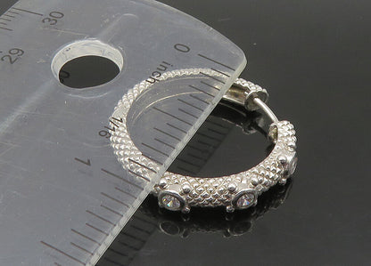 JUDITH RIPKA 925 Silver Vintage Multi Stone Lot Single Hoop Earrings EG11322