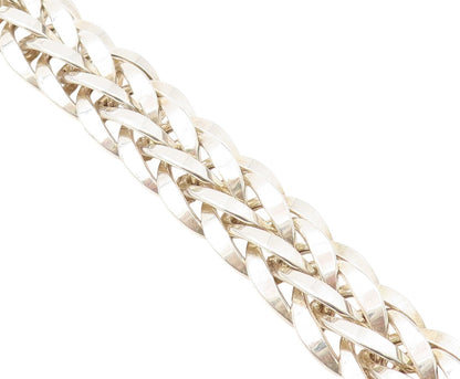 925 Sterling Silver Vintage Bracelet Broad Designer Breaded Band BT11133