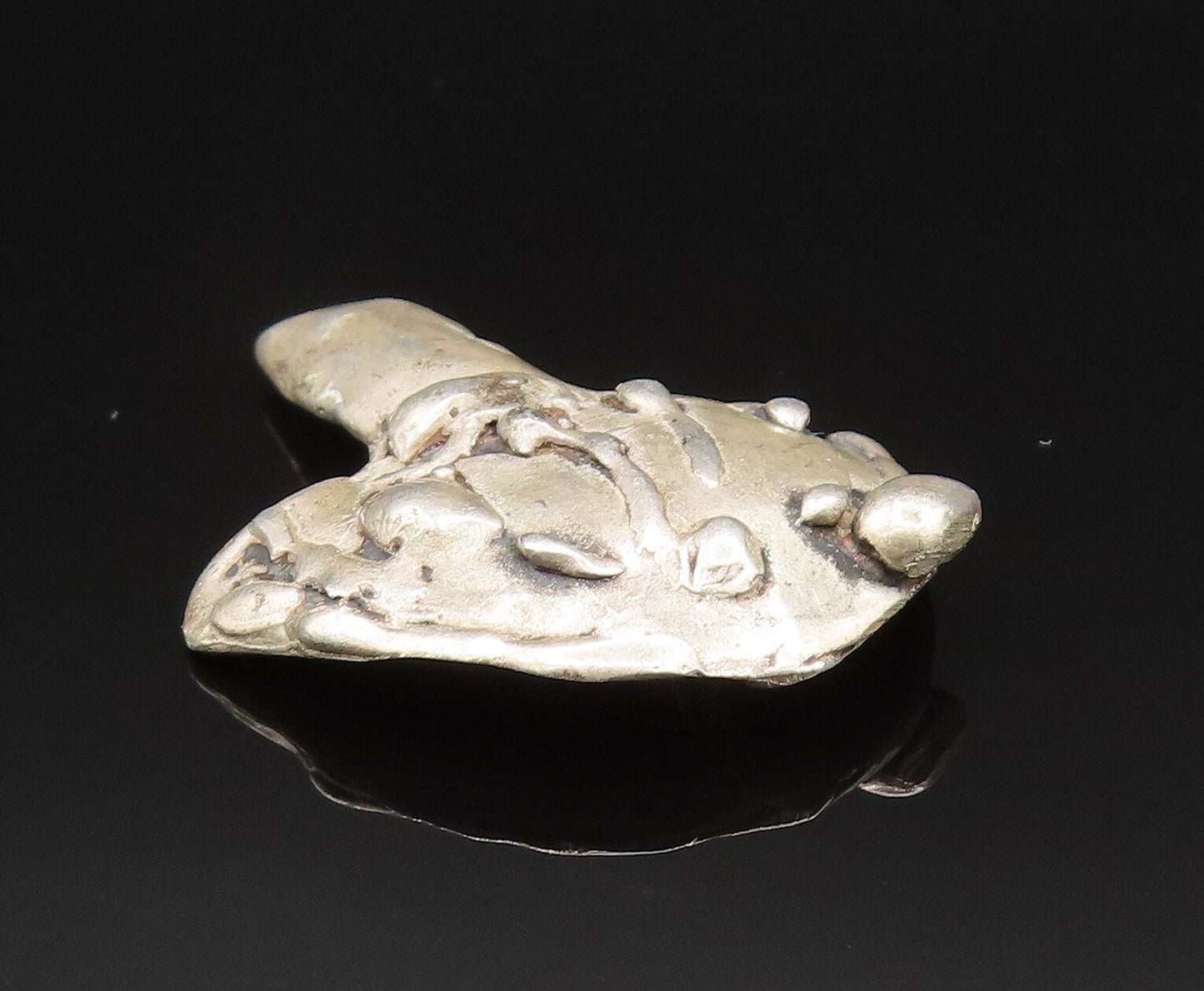 J. COOPER 925 Silver  Vintage Carved Modernist Rare Mushroom Pendant  PT21184