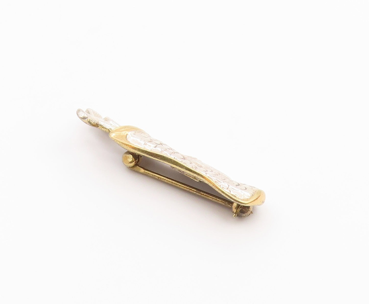 925 Sterling Silver  Vintage Shiny Two Tone Golf Clubs Brooch Pin  BP9278
