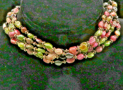 925 Silver  Vintage Black Onyx Quartz & Amethyst Beaded Chain Necklace  NE2262