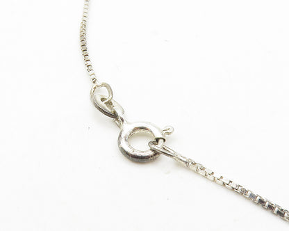 925 Sterling Silver  Vintage Etched Stick Figures Shiny Chain Necklace  NE1987