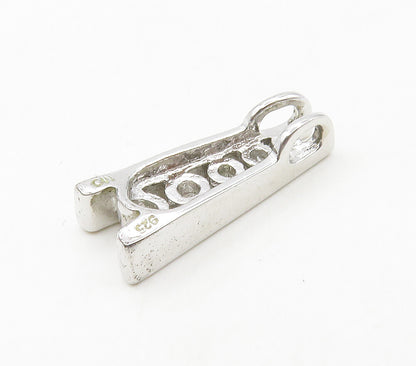 925 Sterling Silver  Shiny Genuine Diamonds Graduated Pendant  PT12992