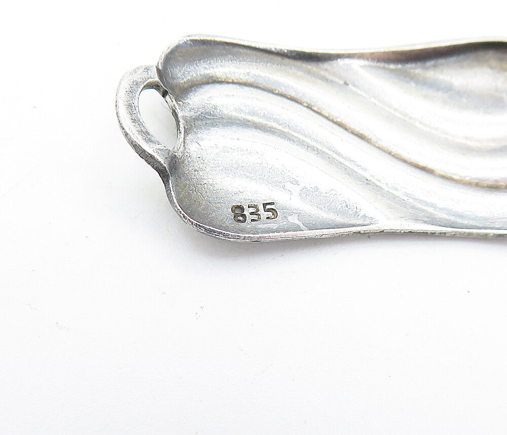 925 Sterling Silver  Vintage European Swirl Square Link Chain Bracelet BT2849