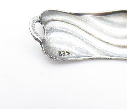 925 Sterling Silver  Vintage European Swirl Square Link Chain Bracelet BT2849