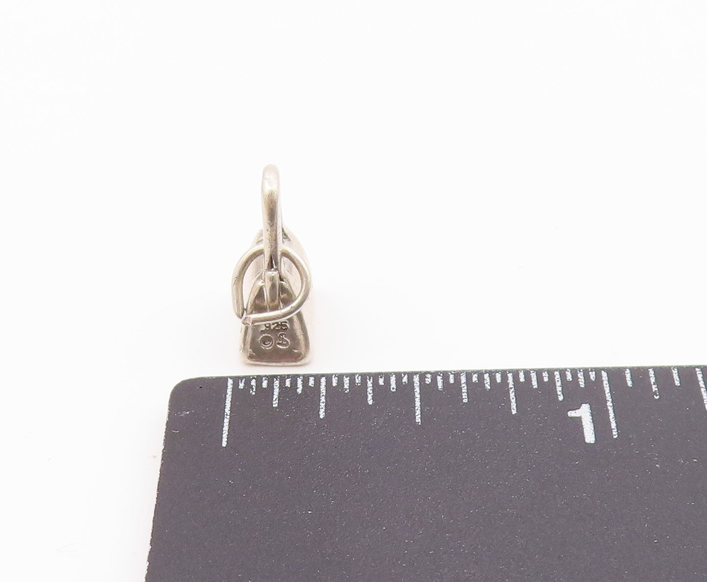 925 Sterling Silver  Vintage Shiny Petite Hand Bag Purse Pendant  PT18798