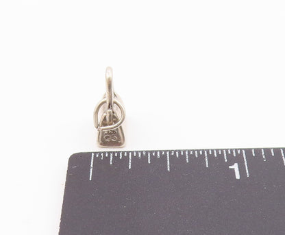925 Sterling Silver  Vintage Shiny Petite Hand Bag Purse Pendant  PT18798