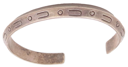 925 Sterling Silver Vintage Bracelet MEXICO Solid Etched U And o Cuff  BT10433