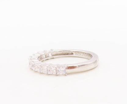 925 Sterling Silver Vintage Ring Minimalist Two Tone CZ Stackable  Sz 7  RG29470