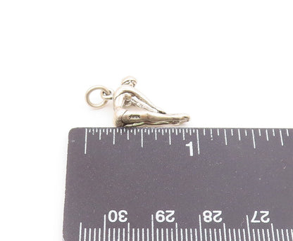 925 Sterling Silver  Vintage Petite Shiny Gymnast Athlete Pendant  PT19019