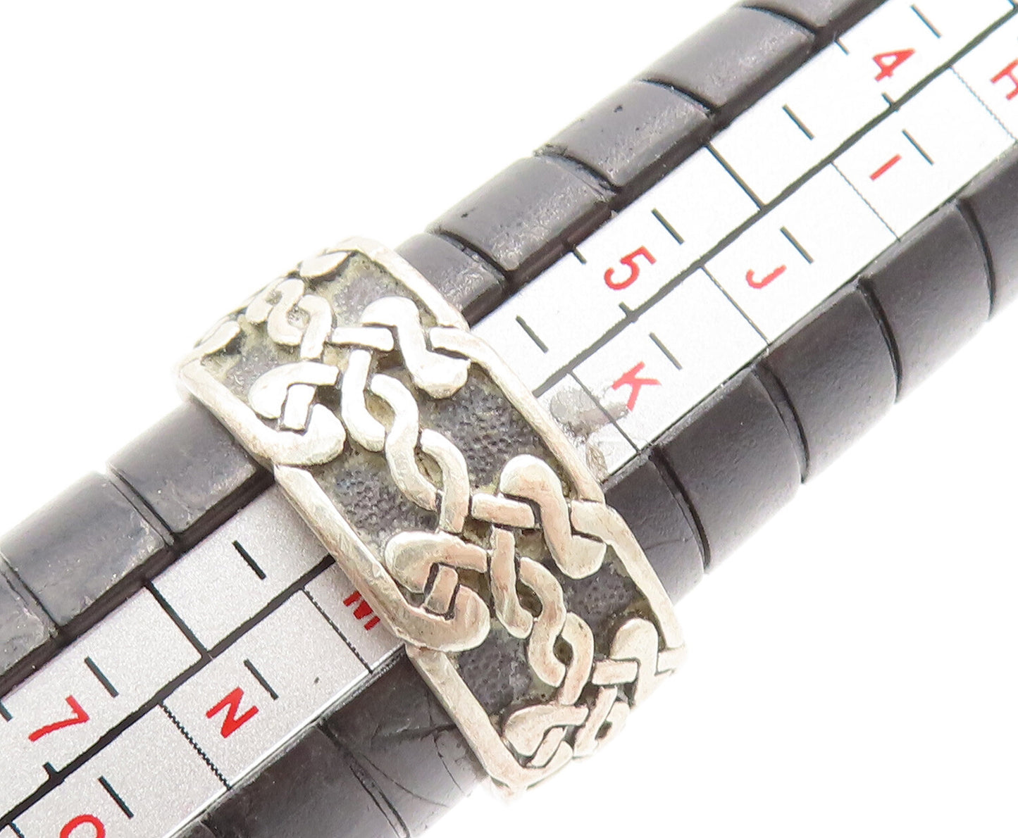 PETER STONE 925 Silver  Vintage Celtic Knot Eternity Band Ring Sz 6  RG26162
