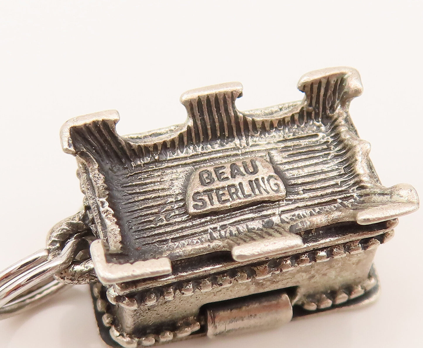 BEAU 925 Sterling Silver Vintage Hope Chest Charm Pendant Opens PT21993