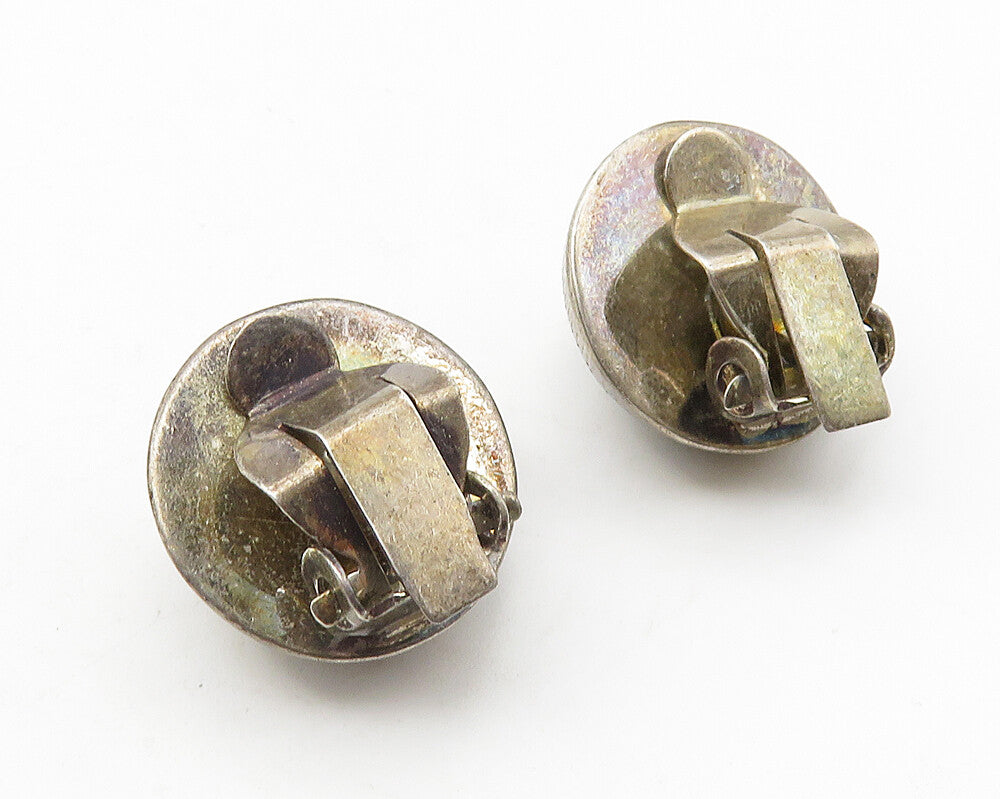 925 Sterling Silver  Vintage Floral Vine Etched Non Pierce Earrings  EG5795