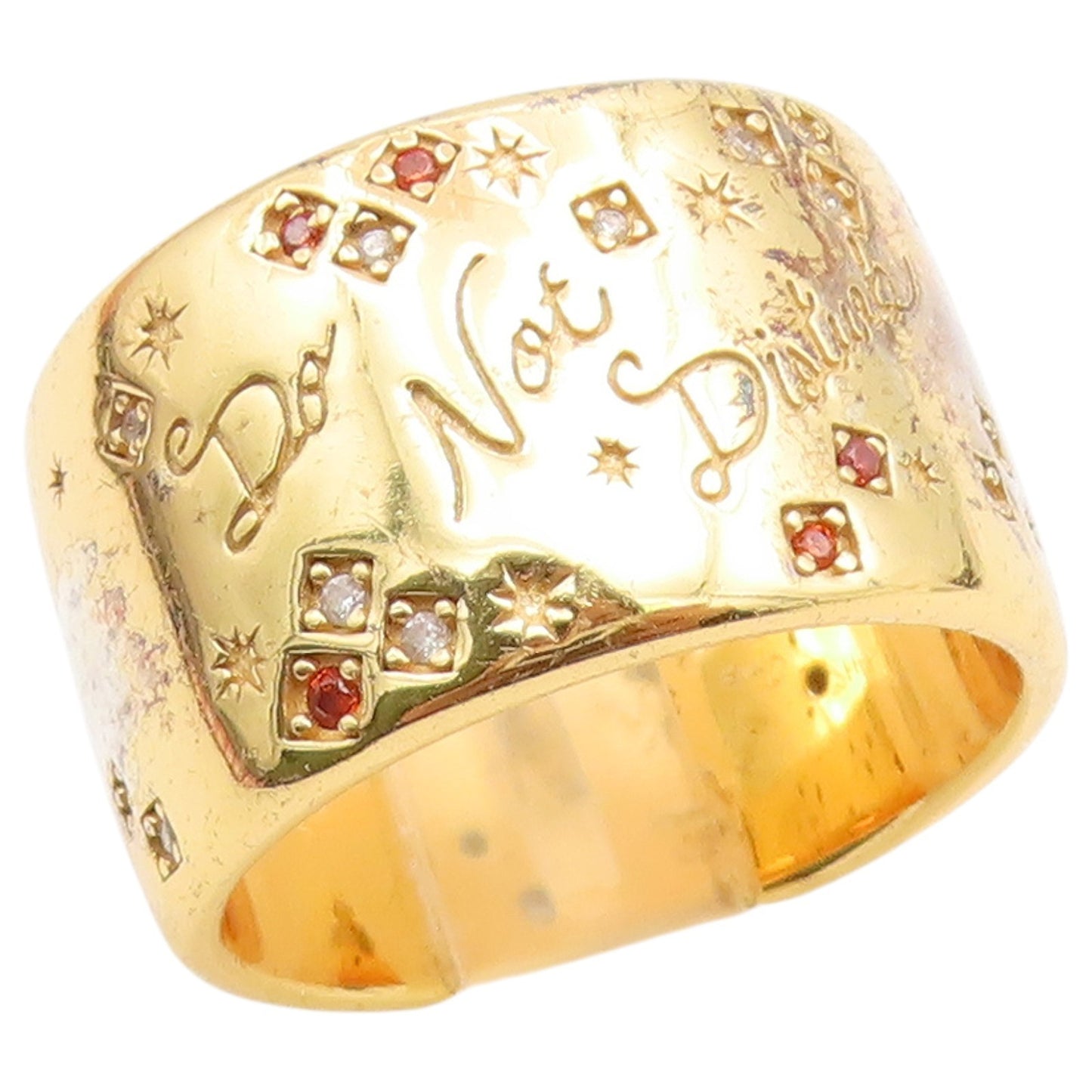 925 Sterling Silver Vintage Ring Gold Plated DAUPHINETTE CZ Band  Sz 7  RG36709