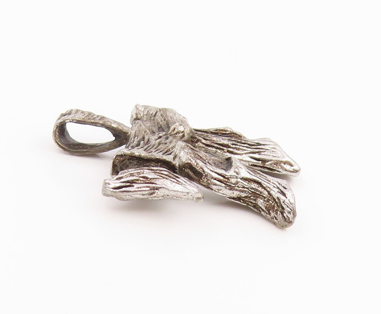 925 Sterling Silver Vintage Pendant Textured Hebrew Chai Symbol Charm  PT25957