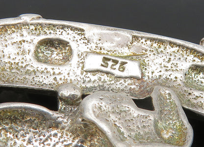 925 Sterling Silver Vintage Shiny Skateboarding Pig Brooch Pin BP9088