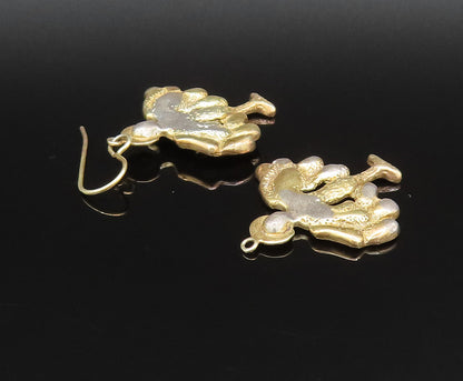 925 Sterling Silver  Vintage Two Tone Winged Figure Dangle Earrings  EG11977