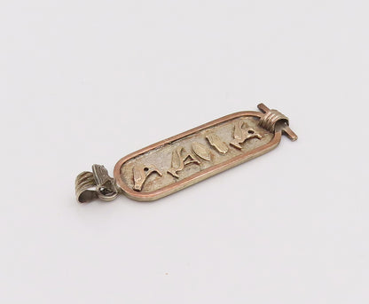 925 Serling Sterling Silver Vintage Egyptian Hieroglyphics Charm Pendant PT22046