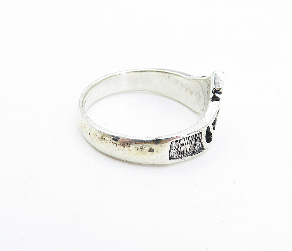 925 Sterling Silver  Vintage Celtic Knot Design Shiny Band Ring Sz 8  RG7473