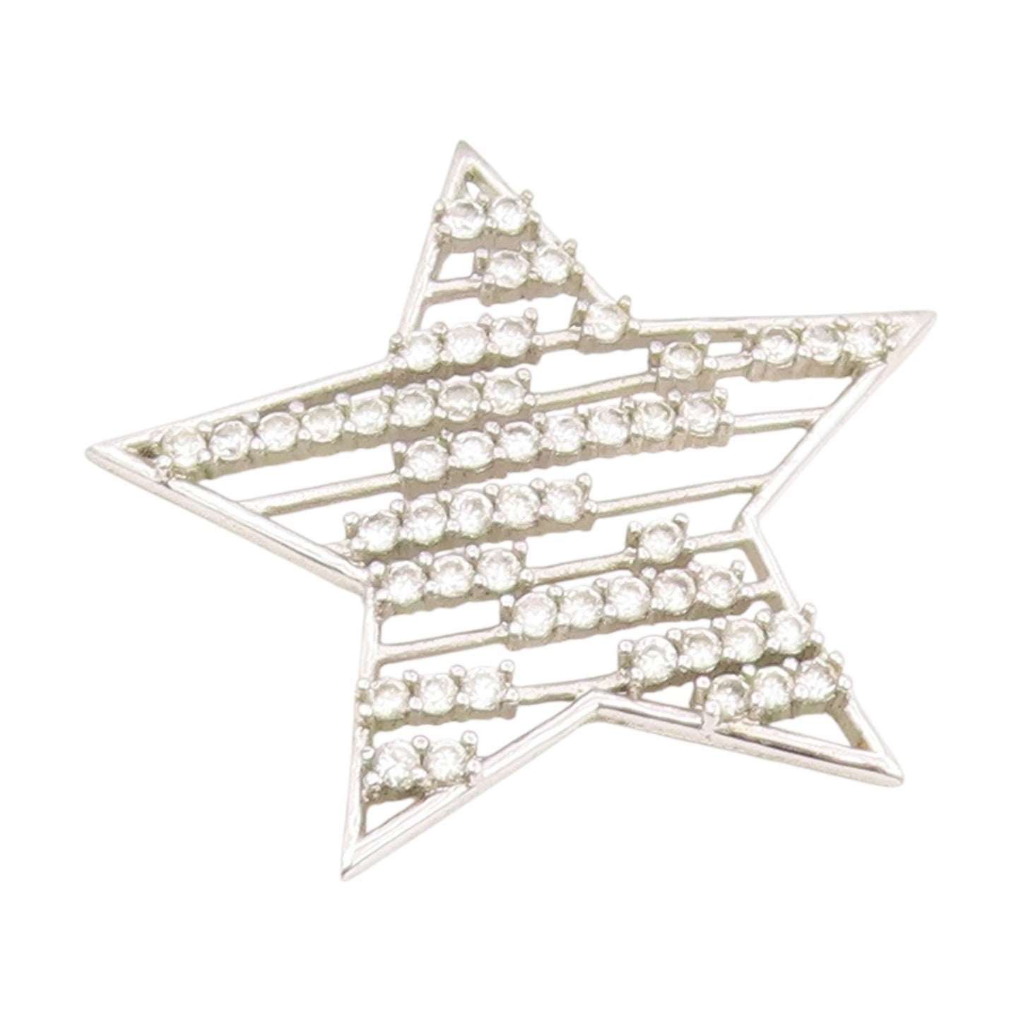925 Sterling Silver Vintage Pendant Round CZ Geometric Celestial Star  PT25686