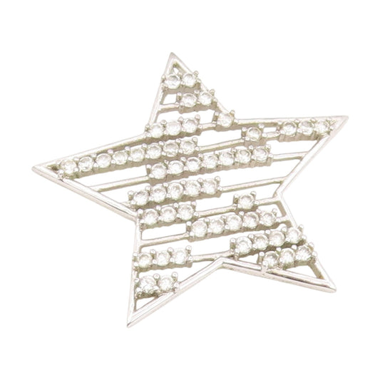 925 Sterling Silver Vintage Pendant Round CZ Geometric Celestial Star  PT25686