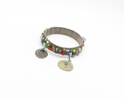 SILVER CLOUD 925 Silver Vintage Multi Stone Bangle Bracelet  BT7227