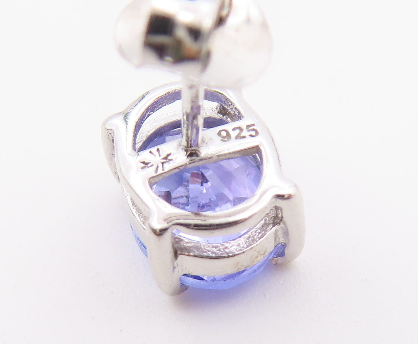 925 Sterling Silver Vintage Earrings Classic Oval Cut Tanzanite Studs  EG14487