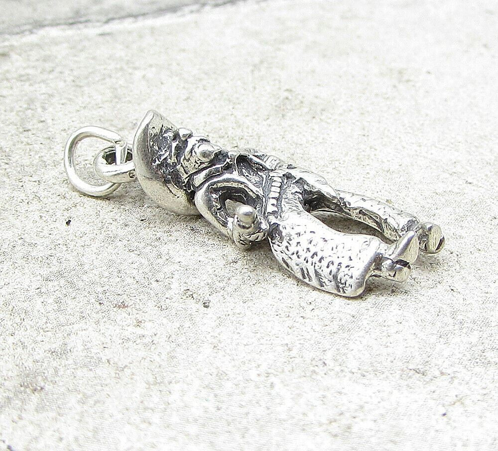 925 Sterling Silver Vintage Cowboy 3D Charm Pendant  PT1084