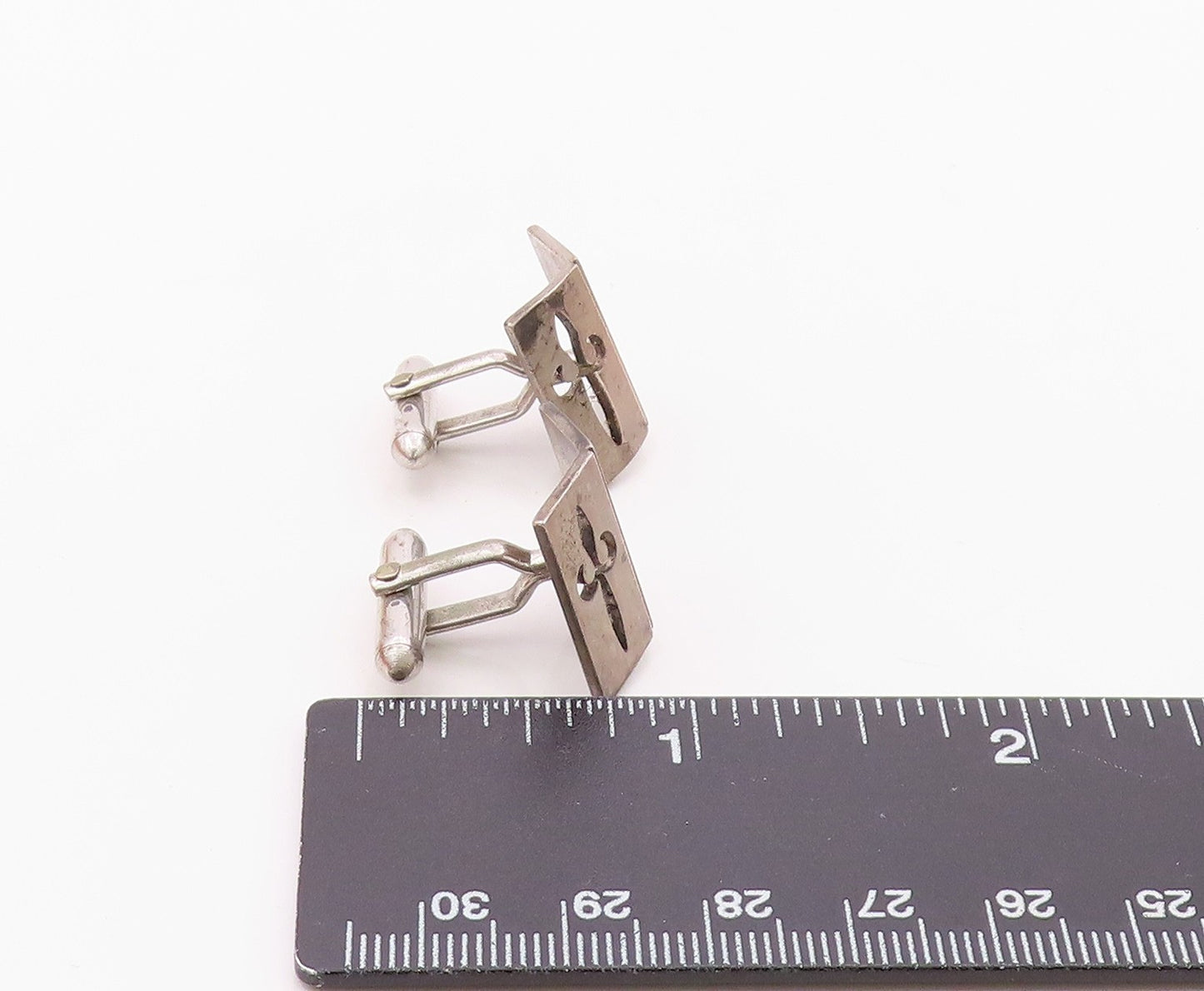 925 Sterling Silver  Vintage Sword Cutout Open Book Design Cuff Links  TR1811