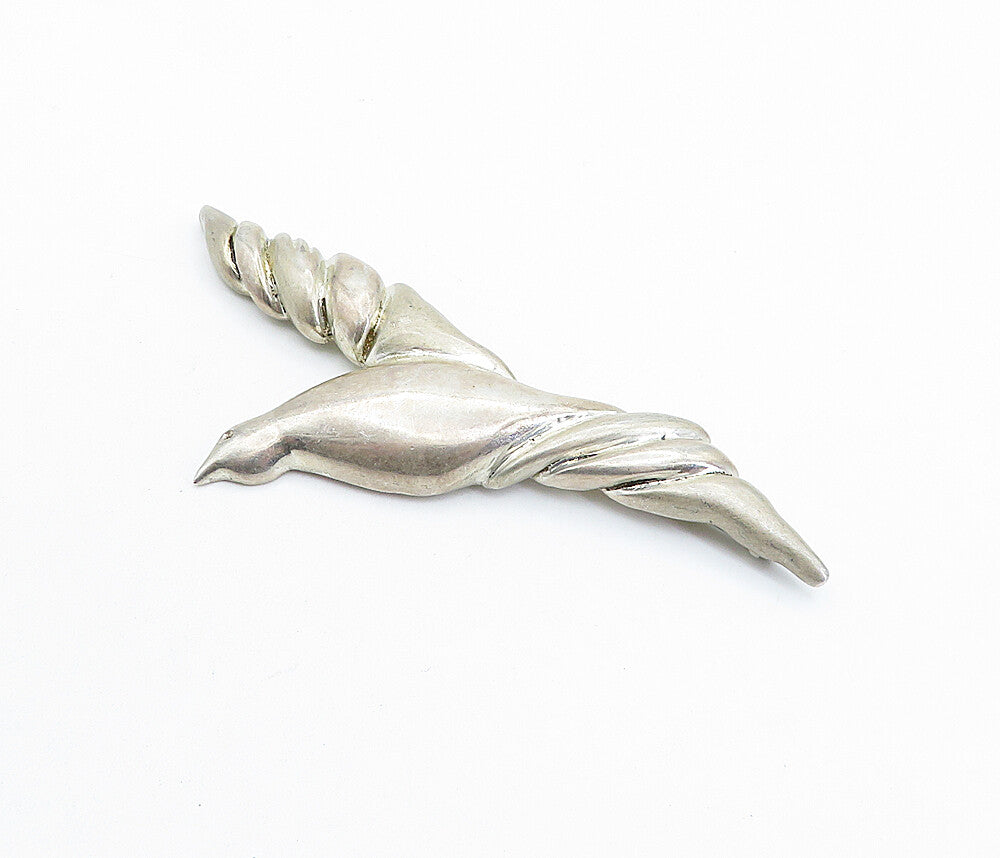 925 Sterling Silver  Vintage Smooth Soaring Bird Motif Brooch Pin  BP2238
