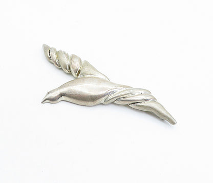 925 Sterling Silver  Vintage Smooth Soaring Bird Motif Brooch Pin  BP2238