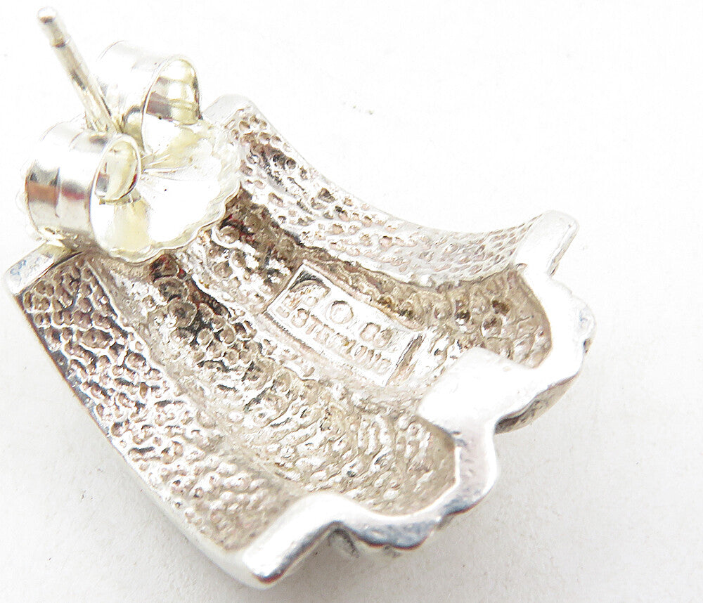 925 Sterling Silver  Vintage Shiny Wheat Design Drop Earrings  EG4617