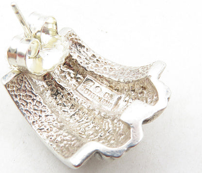 925 Sterling Silver  Vintage Shiny Wheat Design Drop Earrings  EG4617