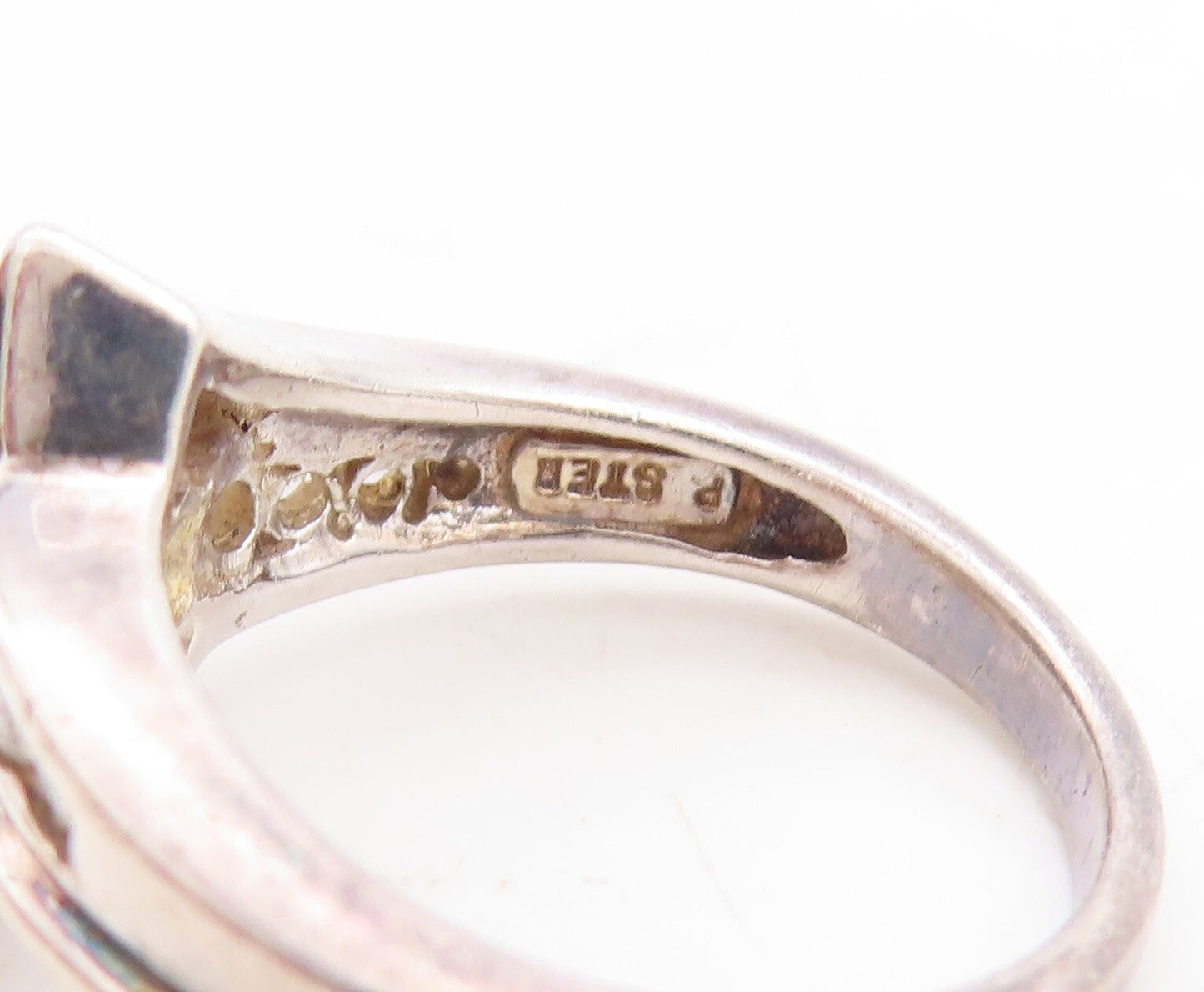925 Sterling Silver Vintage Ring Minimalist Marquise & Round CZ  Sz 5  RG31232