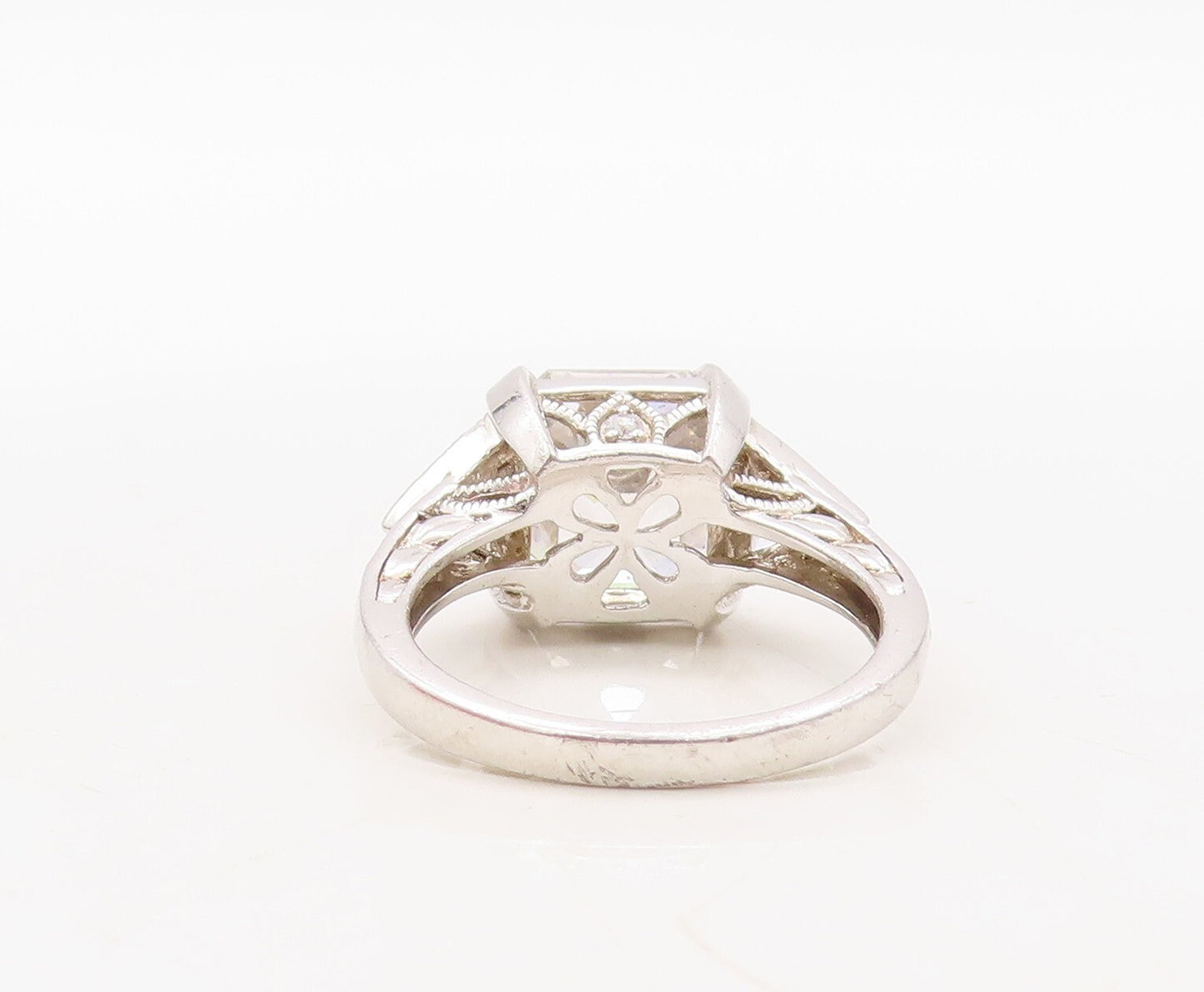 925 Sterling Silver Vintage Ring Square & Triangle Cut CZ   Sz 7  RG31087