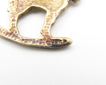 925 Sterling Silver  Vintage Diamond Cut Detail Rocking Horse Pendant  PT8964