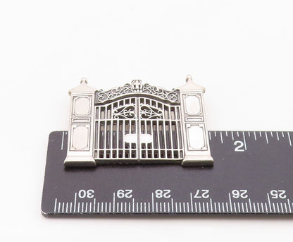 925 Sterling Silver Vintage Brooch Pin HAND & HAMMER Gate With Cross  BP12539