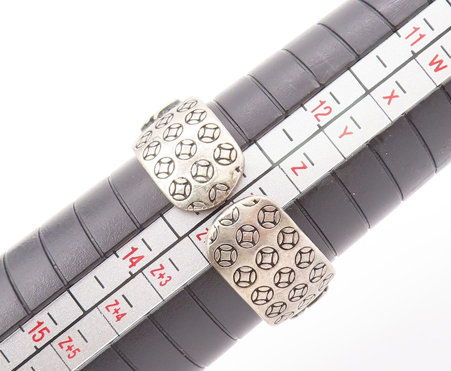 925 Sterling Silver Vintage Ring CHINESE Export Carved Adjustable Sz 12 RG28036