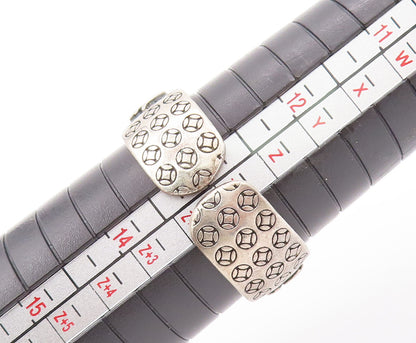 925 Sterling Silver Vintage Ring CHINESE Export Carved Adjustable Sz 12 RG28036
