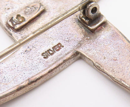 925 Sterling Silver Vintage Brooch Pin Classic Etched St. Brigid's Cross BP12620
