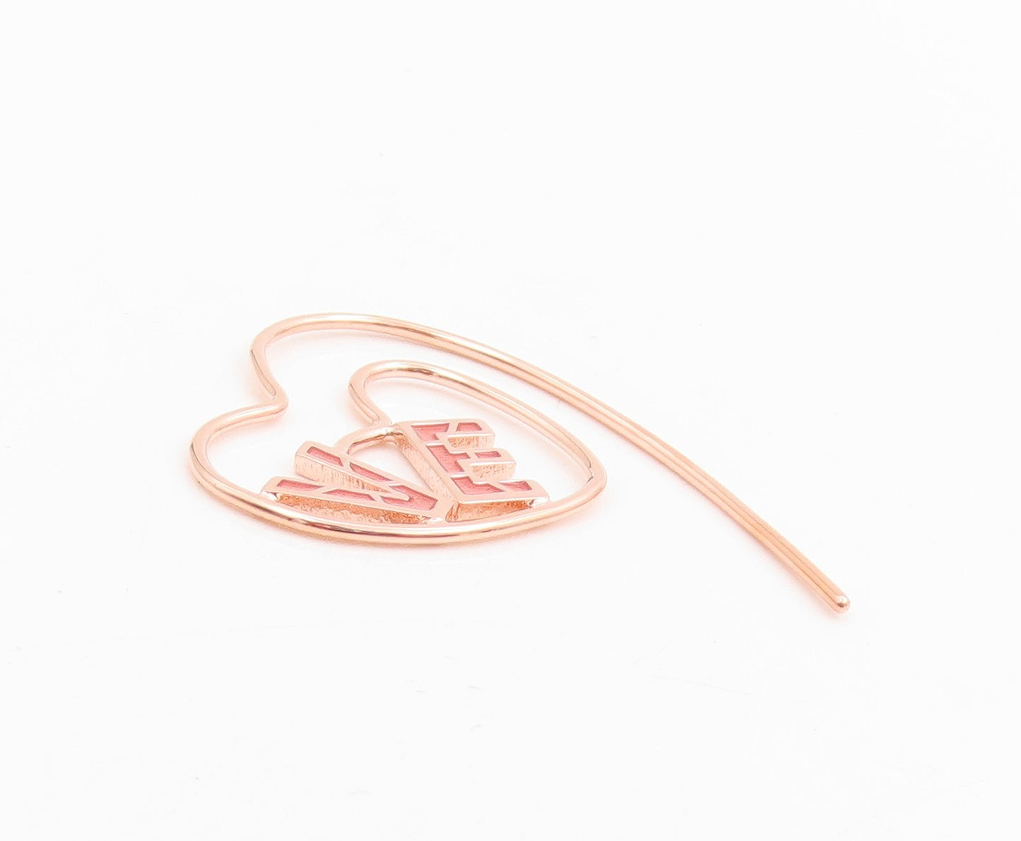 925 Sterling Silver Vintage Earrings Rose Gold Plated Love Heart Strings EG13763