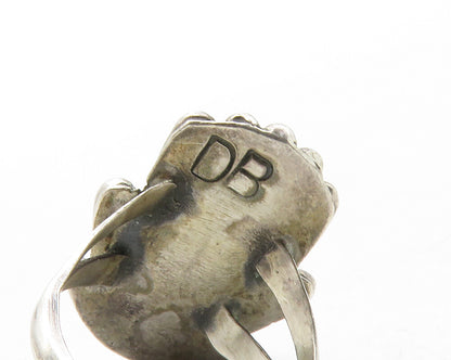 DEAN BROWN NAVAJO 925 Silver Vintage Turquoise Cocktail Ring Sz 7 RG12795