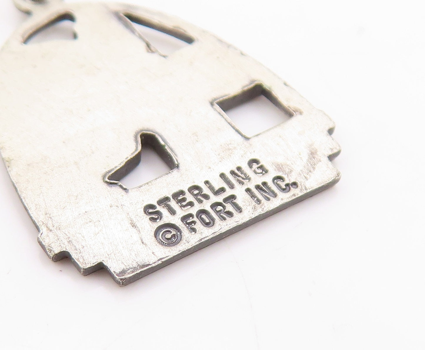 925 Sterling Silver Vintage Pendant New York Empire State Souvenir Charm PT24679