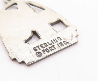 925 Sterling Silver Vintage Pendant New York Empire State Souvenir Charm PT24679