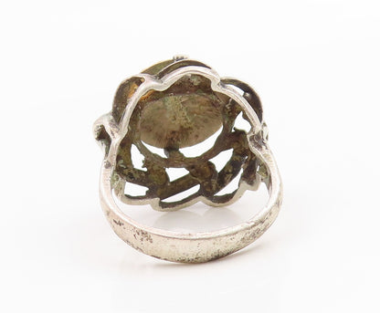 925 Sterling Silver Vintage Ring Etched Virgo Zodiac Coin Band  Sz 8  RG35609