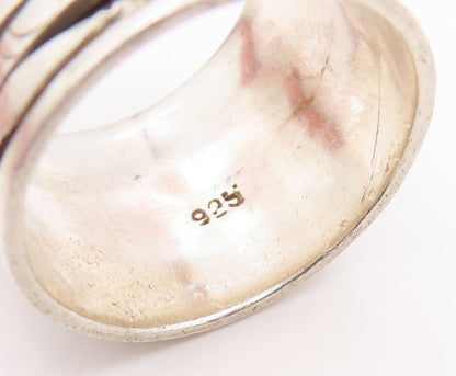 925 Sterling Silver Vintage Ring Etched Meditation Spinner Band  Sz 7.5  RG35109