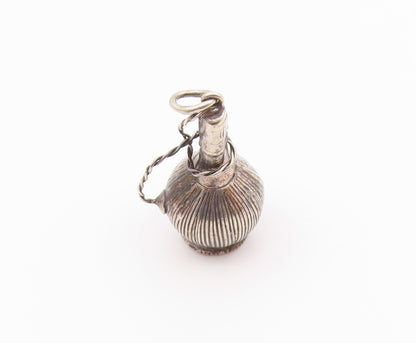 925 Sterling Silver  Vintage Dark Tone Wire Twist Hollow Vase Pendant  PT16509