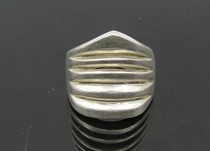 MEXICO 925 Sterling Silver  Vintage Shiny Fluted Band Ring Sz 8  RG21232