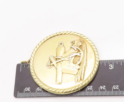 925 Sterling Silver Vintage Pendant Gold Plated Heavy Military Cannon  PT23033
